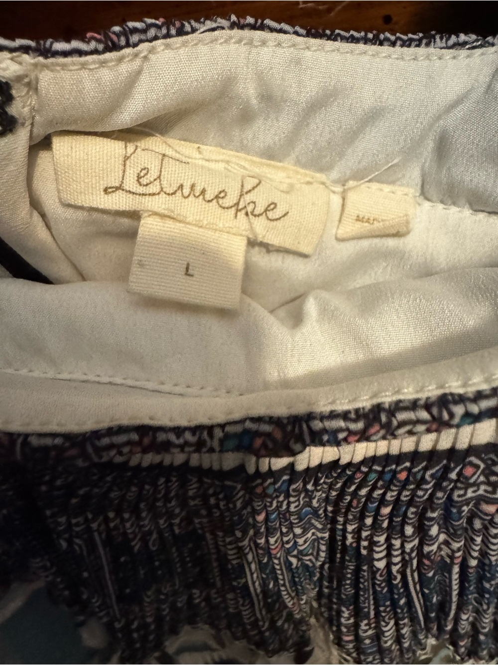 Anthropologie Smocked Ruffle Layered Blouse in Shades Of Blue and White - Picture 4 of 7